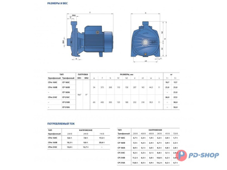 Насос центробежный Pedrollo CP 160B