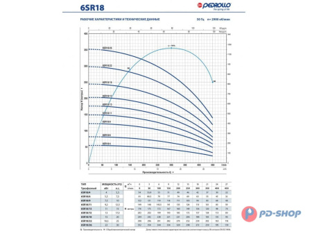 Насос скважинный Pedrollo 6SR 18/06 - PD