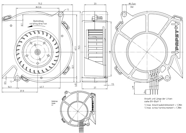 Вентилятор компактный ebmpapst RL 48-19/12 R