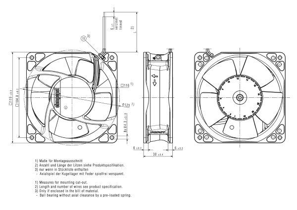 Вентилятор компактный ebmpapst 4114 N/2 H4PU