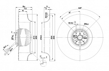Центробежный вентилятор ebmpapst R2E250AV6501
